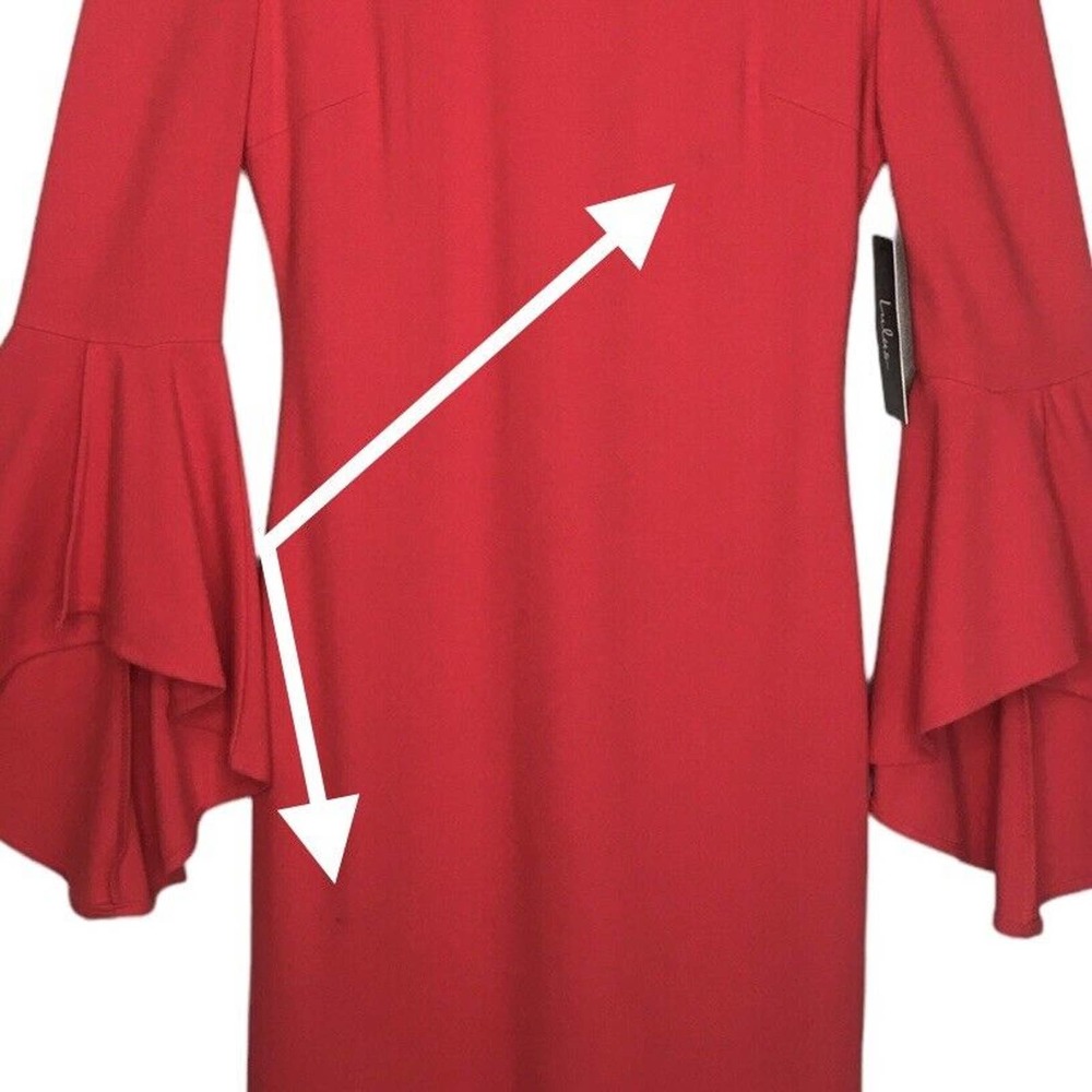 Lulus Gimme Some Flair Red Flounce Sleeve Bodycon Lined Womens Dress Red M - Picture 3 of 16